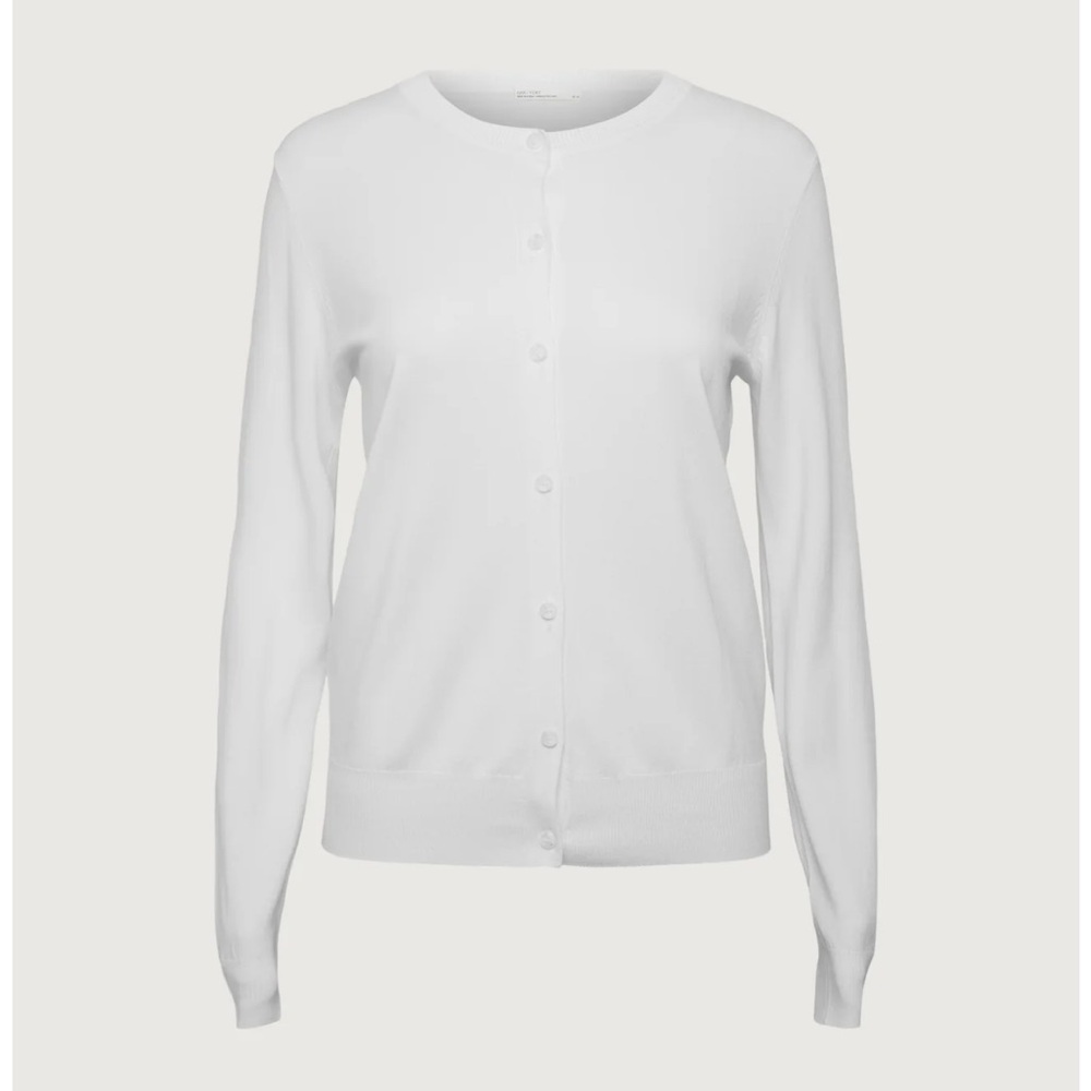 OAK + FORT - WHITE LIGHTWEIGHT KNIT CARDIGAN (Size: M) - Picture 5 of 12